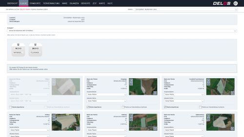 Screenshot der Software DELOS: Flächenimport